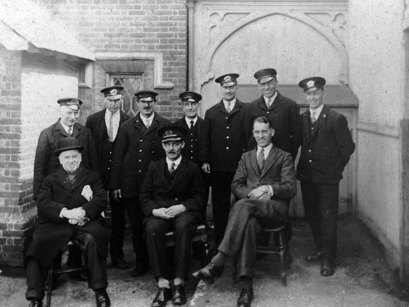 Cosham railwaymen with Mr Farbrother front centre. Picture: Paul Costen collection