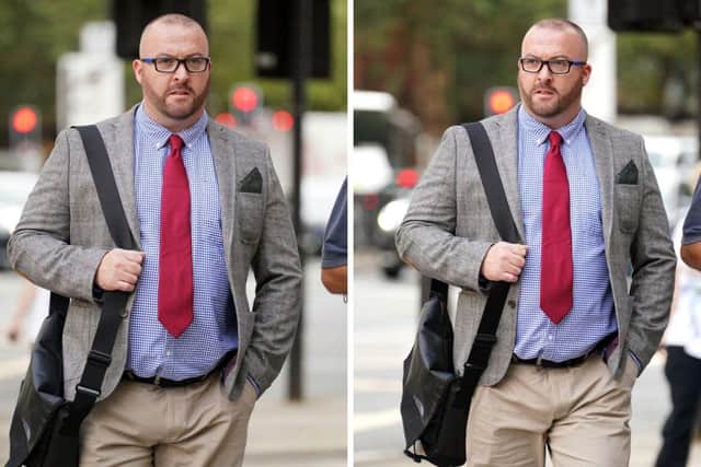 British Transport Police officer Pc Kerry Reynolds, 45, arrives at Westminster Magistrates' Court, central London, where is charged with assault causing actual bodily harm and common assault after a 17-year-old boy was injured when he was arrested at Barons Court station in January. Picture: Yui Mok/PA Wire.