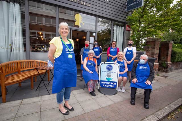Becki Simmons with Spark Community Space team outside Sherlocks Bar Southsea on 2nd June 2021
Picture: Habibur Rahman