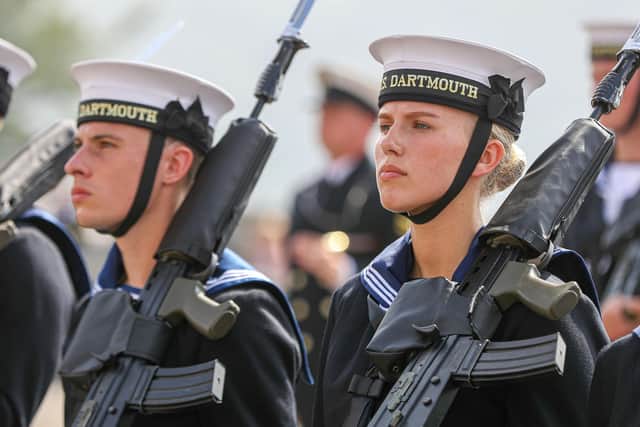 Royal Navy ratings pictured during their passing out parade after completing basic training. Photo: Royal Navy