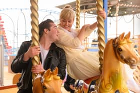 Jacob Bailey as Danny Zuko and Poppy Bailey as Sandy Dumbrowski at Clarence Pier, Southsea. Picture: Keith Woodland (230321-39)