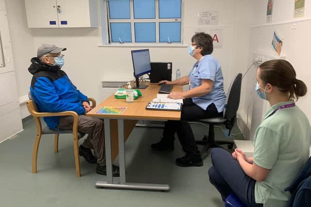 Peter Missing in the assessment bays Picture: Sarah Standing