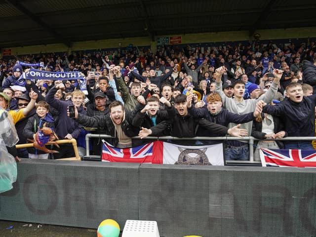 1,095 Pompey fans packed out the away end at the LNER Stadium on the final day of the season