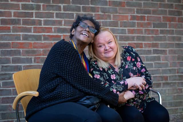Pictured: Rosalind Nicholls and Sarah Mullings outside their home in Southsea on Wednedsay 7th October 2021
Picture: Habibur Rahman