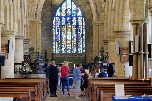 Gathering in St Marys Church.