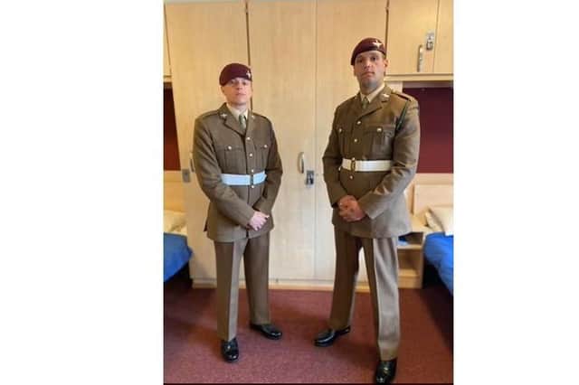 Private Mitchell Rock, left, from Fareham, and Private Shane Wilkinson, from Leigh Park