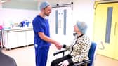 Optegra Medical Director Mr Alastair Stuart with Maria Walmsey, from Waterlooville,  after her surgery