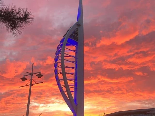 A snap of the sunset over Spinnaker Tower. Credit: Helen Best