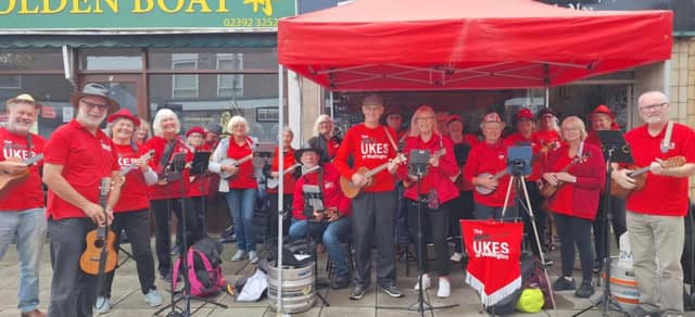 Members of the Ukes of Wallington were among the entertainers at Flo's Market in Portchester