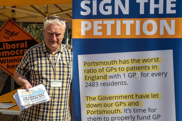 Pictured: Councillor Gerald Vernon-Jackson, leader of both Portsmouth Liberal Democrats and the city council, has launched a bid for Portsmouth City Council to hire GPs