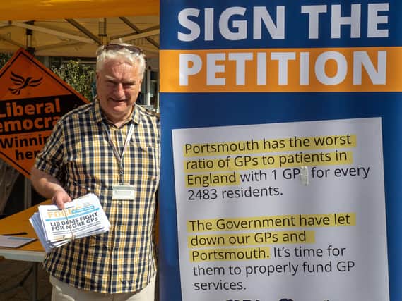 Pictured: Councillor Gerald Vernon-Jackson, leader of both Portsmouth Liberal Democrats and the city council, has launched a bid for Portsmouth City Council to hire GPs
