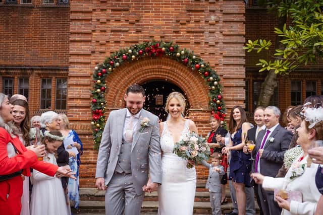 Katy and James' wedding at Shirrell Heath. Credit: Carla Mortimer Wedding Photography