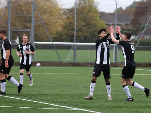 Emsworth celebrate a goal. Picture: Sam Stephenson