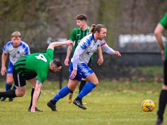 Clanfield's Jake Knight v Andover New Street Swifts. Picture by Richard Murray