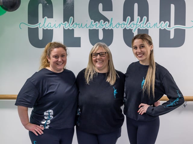 Emma Kay (39, vice principal), Claire Louise Ryder (44, owner) and Tiffany Wragg (22, vice principal) at the Claire Louise School of Dance in Waterlooville. Picture: Mike Cooter (301124)