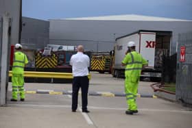 Workers outside the Veolia recycling plant in Quatremaine Road in Portsmouth on June 2, 2021. Picture: Habibur Rahman