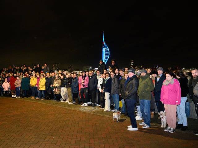 Friends and family gathering for the vigil.