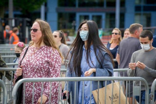 Customers being allowed into the main area of Gunwharf Quays. Picture: Habibur Rahman
