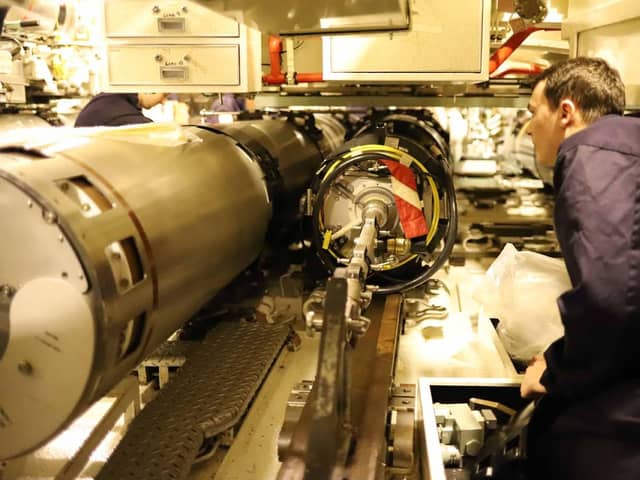 HMS Talent carries out Spearfish torpedo trials off the west coast of Scotland