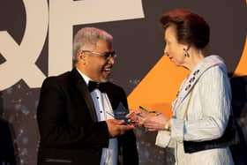 Dr Alaa Garad, Senior Teaching Fellow in the University of Portsmouth Business School, receives his award from HRH Princess Royal