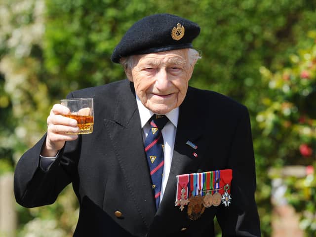 D-Day veteran Ron Cross MBE (99) from Alverstoke, will be raising a glass to those he served alongside in WWII.Picture: Sarah Standing (070520-1444)