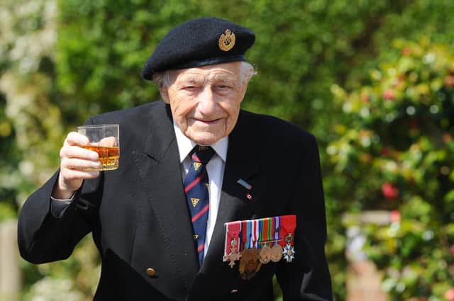 D-Day veteran Ron Cross MBE (99) from Alverstoke, will be raising a glass to those he served alongside in WWII.Picture: Sarah Standing (070520-1444)