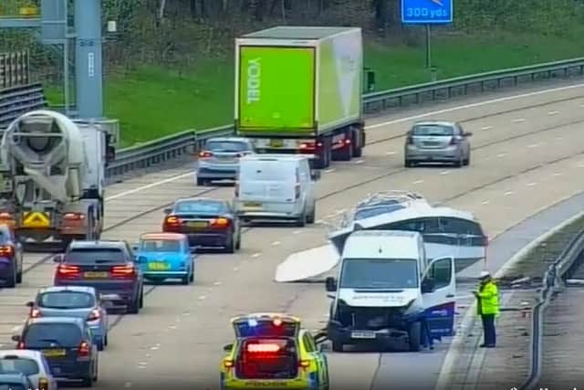 The boat is causing delays on the M27 this morning.