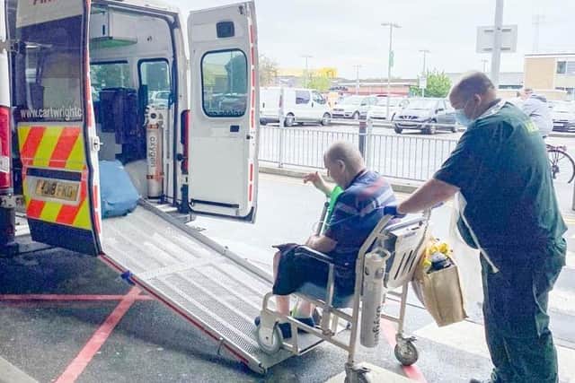 Colin Garner going into an ambulance
Picture: Solent NHS