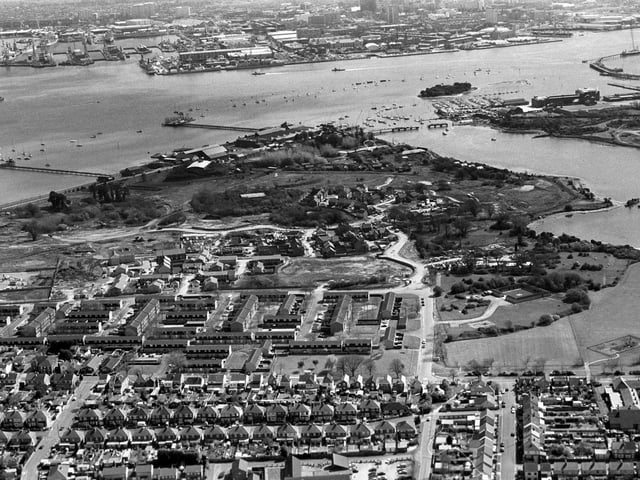 Priddy's Hard Gosport
Forton Lake Opening Bridge partly built (top right)
Picture: The News Portsmouth 001814_16A  EYE11