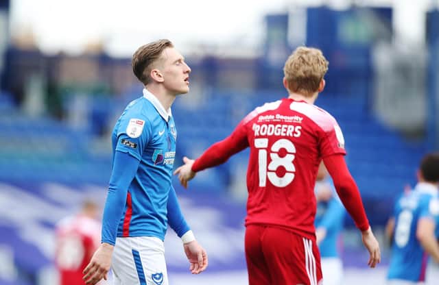 Pompey's Ronan Curtis dejected after Accrington loss today