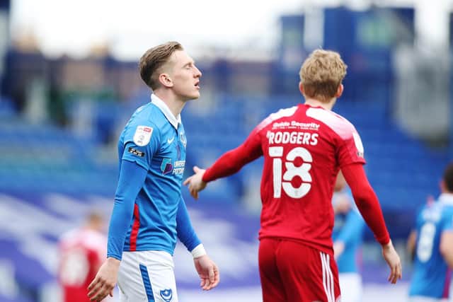 Pompey's Ronan Curtis dejected after Accrington loss today