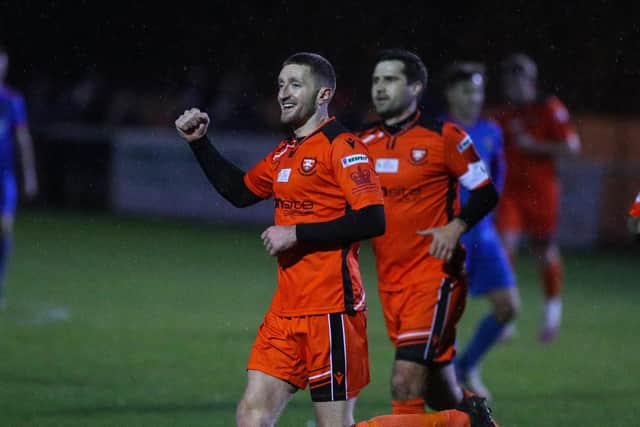 Strike ace Lee Wort needs one more goal to reach 30 for the season for AFC Portchester Picture: Stuart Martin (220421-7042)