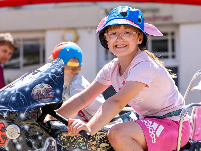 Daisy-Mae Noyce, 6, enjoying the entertainment at Fareham Big Weekend. Picture: Chris Moorhouse (120725-30)