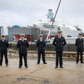 Sailors become the first ship's company of Type 26 frigate, HMS Glasgow. Photo: Royal Navy