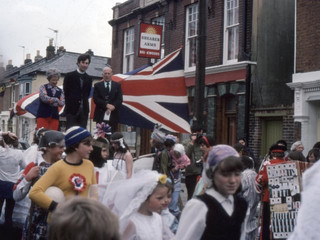 Karl Bailey had an unexpected find at a car boot sale, a collection of images from Portsmouth Camera Club dating back to the late 1970s which included some of the silver jubilee in 1977 with street parties from Shearer Road and Moorland Road in Portsmouth. You can see the Shearer Arms in the background of this shot