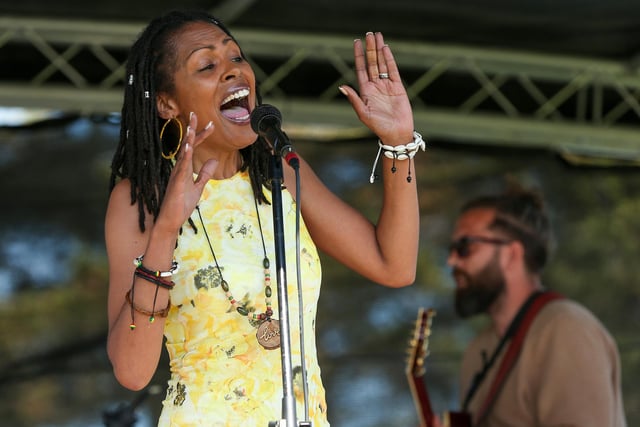 Gemma Anderson, guesting for The Mighty Allstars, had the crowd dancing at Live at the Bandstand.Picture: Chris  Moorhouse (250524-53)