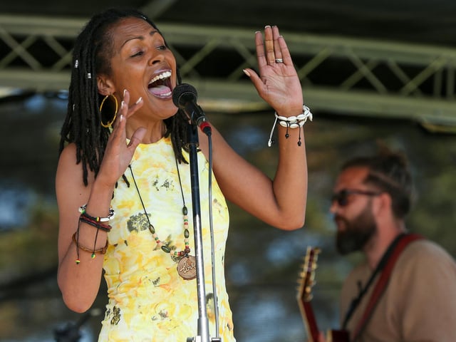 Gemma Anderson, guesting for The Mighty Allstars, had the crowd dancing at Live at the Bandstand.Picture: Chris Moorhouse (250524-53)