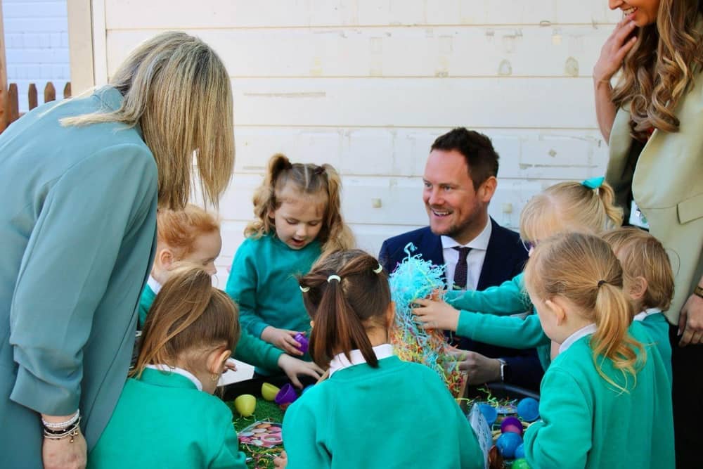 Stephen on a visit to a school-based nursery