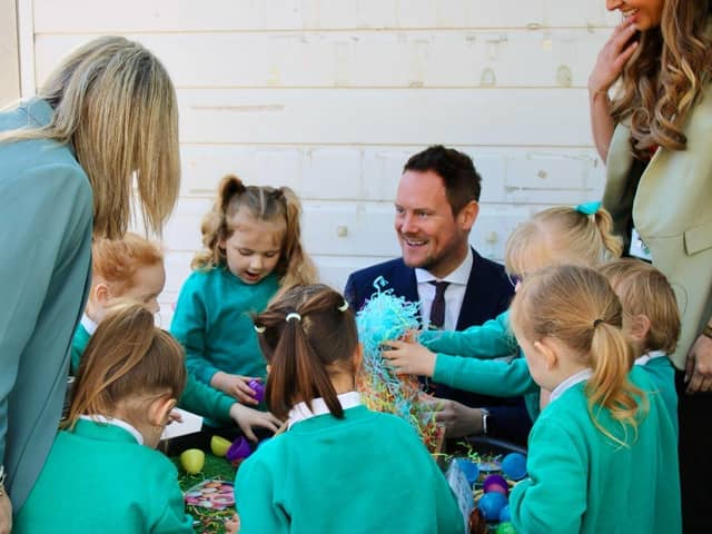 Stephen on a visit to a school-based nursery