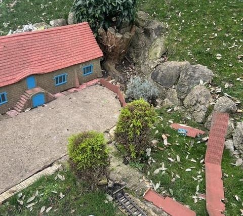 Damage caused by vandals at Southsea Model Village.