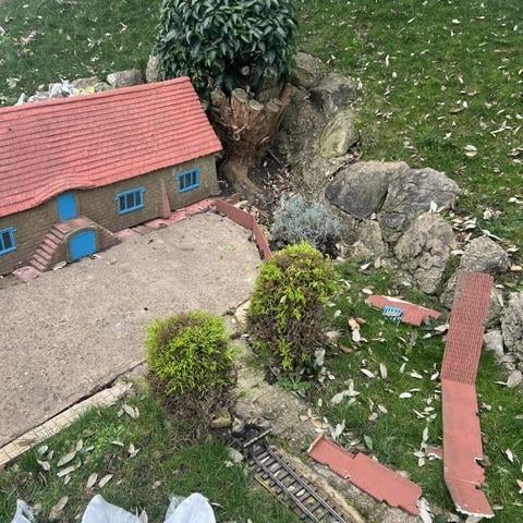 Damage caused by vandals at Southsea Model Village.
