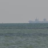 The Royal Navy aircraft carrier HMS Prince of Wales at anchor off the Isle of Wight  after she broke down shortly after embarking for exercises in the US Picture: Ben Mitchell/PA Wire