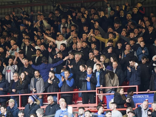 Pompey were accompanied by 3,155 fans for their goalless draw at Charlton.