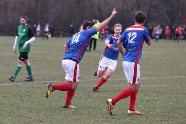 The Meon have just scored against Saturn Royale. Picture: Sam Stephenson.