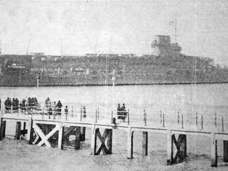 HMS Courageous entering Portsmouth Harbour in 1939