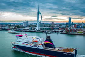 MV Condor Islander sailing into Portsmouth on August 3