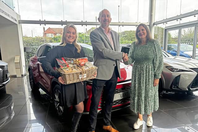 From left to right, Olivia Snow, Brand Marketing Manager, Snows Toyota and Lexus; Bruce Simpson and Natasha Dochniak.