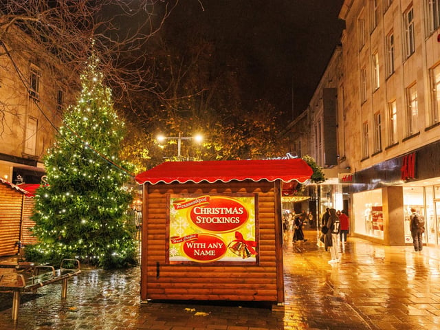 Commercial Road has been turned into a festive high street equipped with Christmas lights and a market. Picture:Marcin Jedrysiak