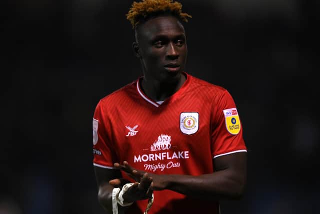 Crewe forward Daniel Agyei has been linked with a move to Pompey this summer Picture: Justin Setterfield/Getty Images