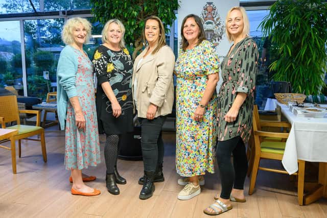 (l-to-r): Emma Caulton, Tracy Nash, Samantha Elliott-Smith (Board Member), Natasha Dochniak and Louise Harrington, all Hampshire Fare, at Stewarts Abbey Garden Centre. Picture by The Electric Eye Photography.